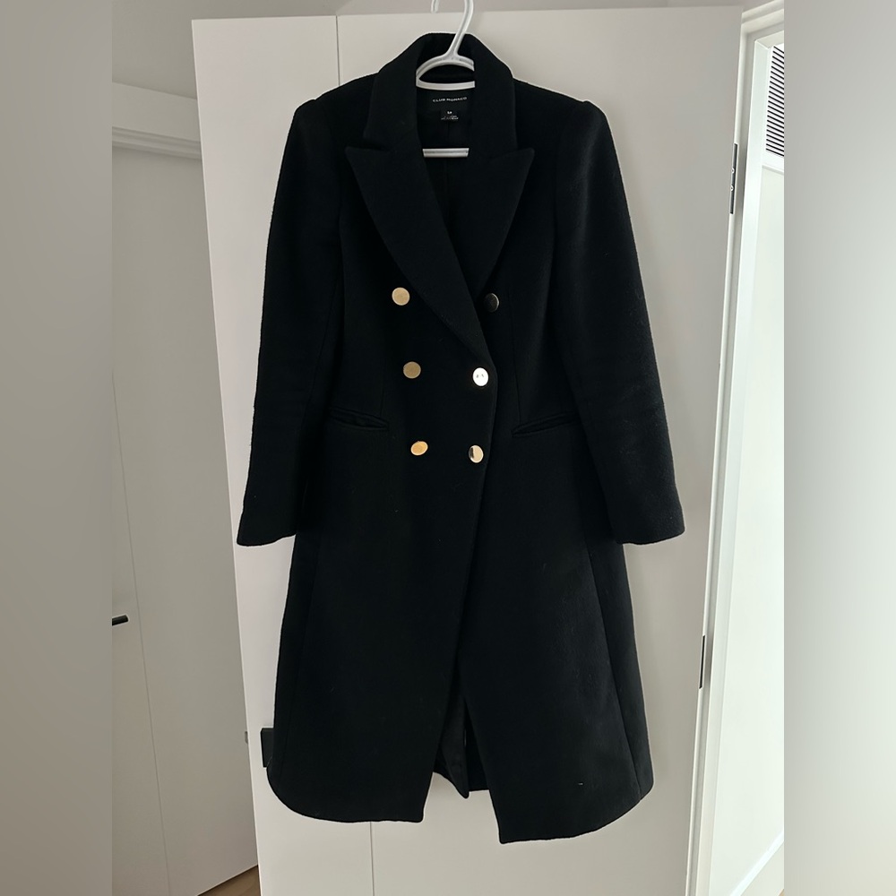 Club Monaco Black Double-Breasted Coat